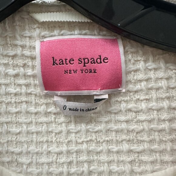 Kate Spade flora tweed jacket white size 0 - Picture 4 of 7